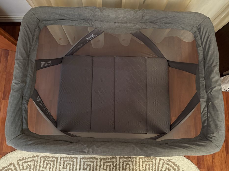 Pachet: Pătuț Nuna Sena Aire (Frost) + Cearceaf Impermeabil Nuna