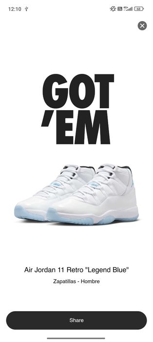Jordan retro 11 "Legend blue" 2024 mid marimea 45 (US 11) originali