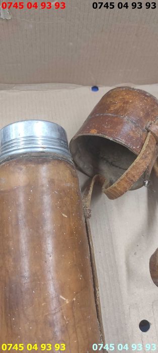 termos vintage 2L litri husa toc din piele sticla termica