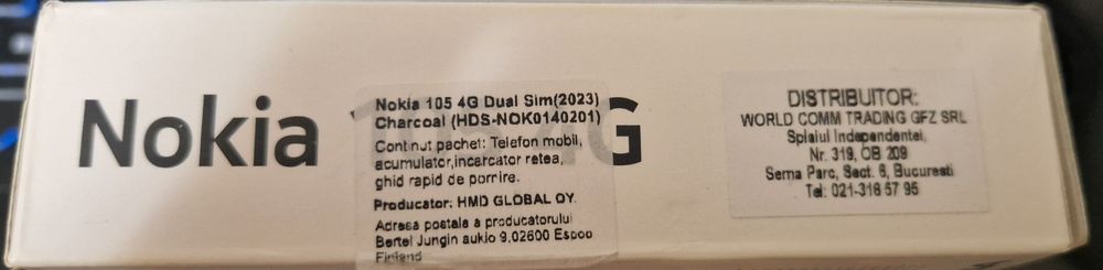 Telefon cu taste Nokia 105 4G Dual SIM
