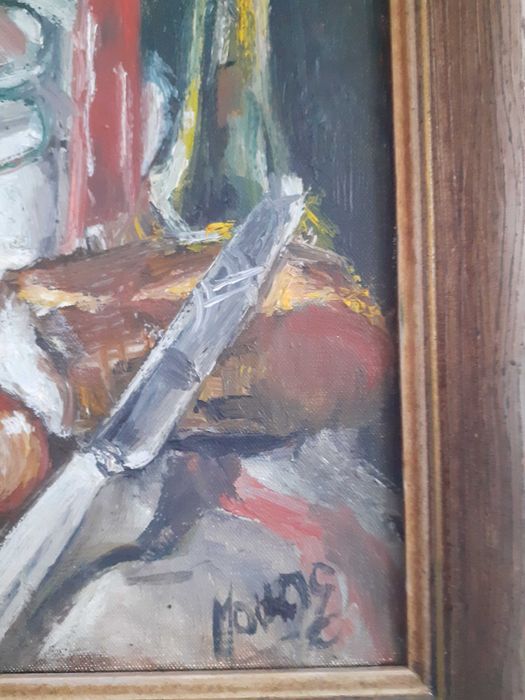 tablou pictura pe panza 30/41 cm semnat