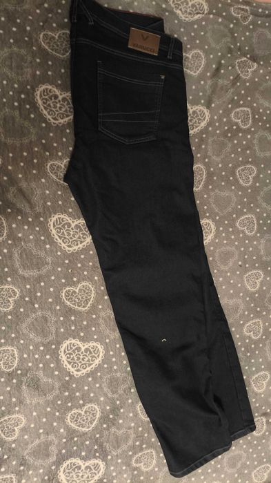 Pantaloni jeans blugi moto si ghete moto 43