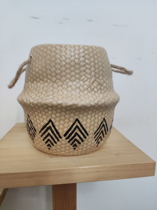 Комплект керамических "плетеных" кашпо