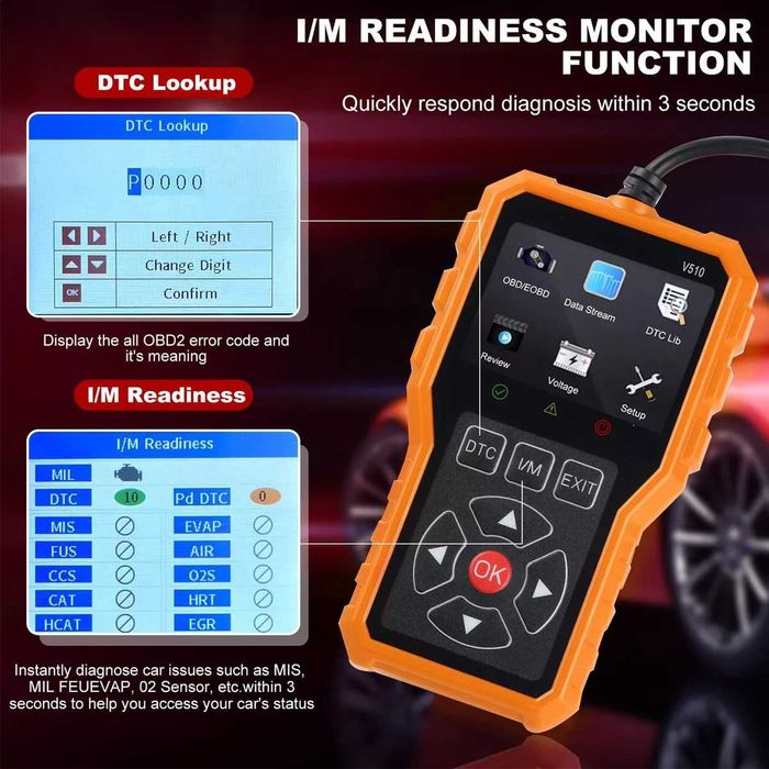 Диагностика за кола Скенер за кодове Четец на грешки OBD 2 ОБД 2