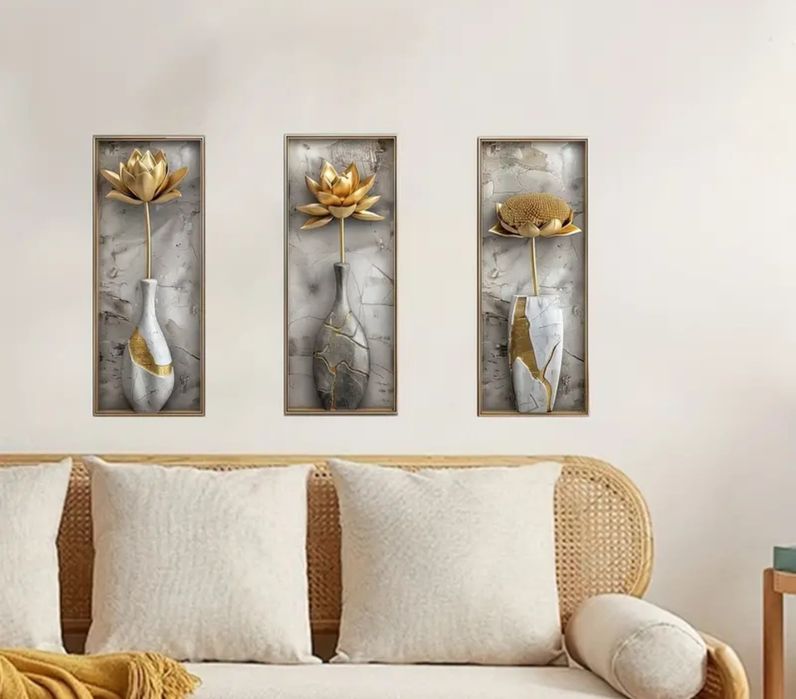 Tablouri Autocolant de Perete 3D - 3 Bucăţi Dec