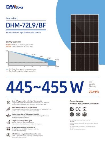 DAH Solar DHM-72L9BW-455w Cadru Silver