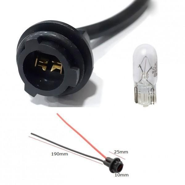 фасунга за безцокълна крушка т10 w5w с кабел 2броя automax