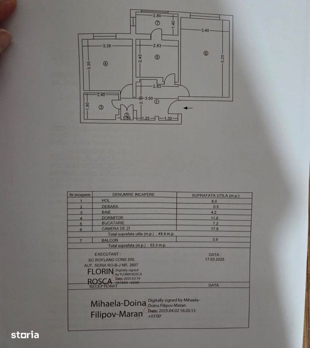 Apartament : 2 camere  (Calea ferata langa(Protectia Copilului ). ET.3