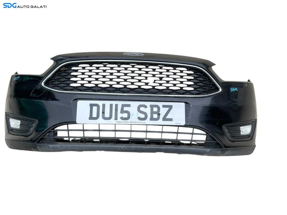 Bara Spoiler Fata Completa cu Grile Sigla si Emblema Ford Focus 3 FL Facelift 2014 - 2018 Culoare FF Panther Black [K6407]