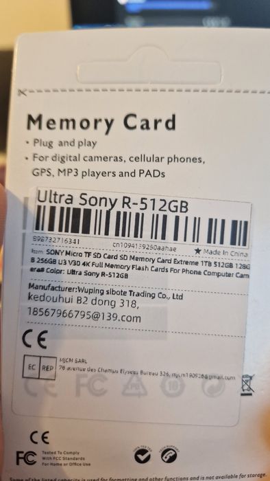 Vand card micro SD Sony XC A2 512GB cu adaptor, nou