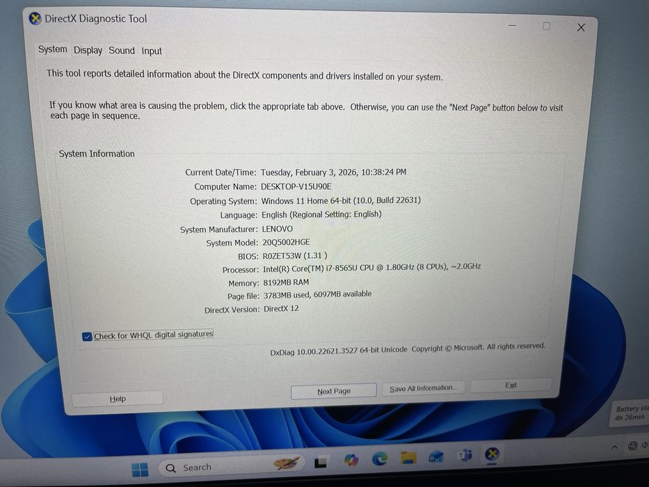 Vand laptop Lenovo ThinkPad L490 - I7 8565U Octa Core