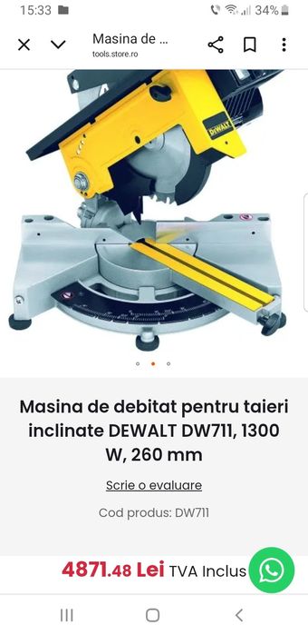 Circular Dewalt DW 711 cu motor pe inducție