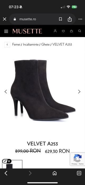 Botine piele intoarsa Musette A253 mărimea 36