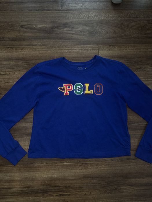 Polo Ralph Lauren Girls Blue Logo Boxy Top or Long-Sleeve T-Shirt