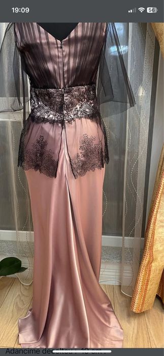 Rochie lunga saten di dantela ocazie