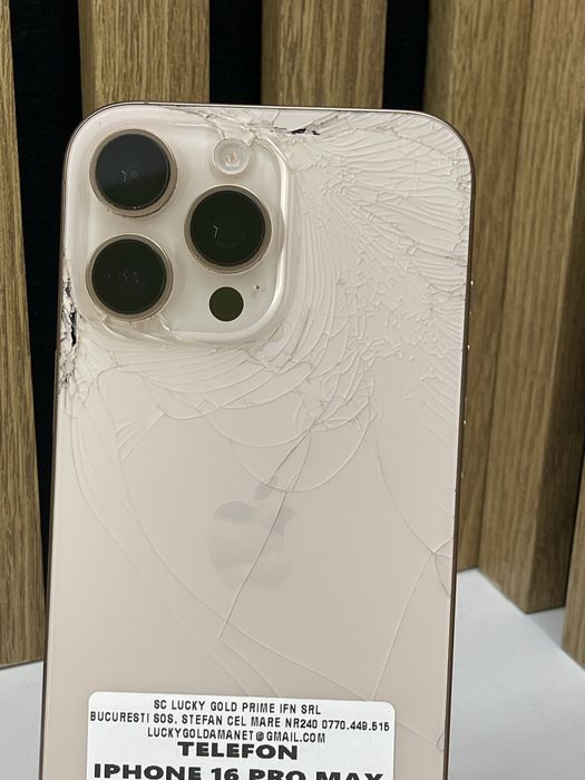 Iphone 16 Pro Max 256Gb 93% bat (display si spate fisurate) #61501
