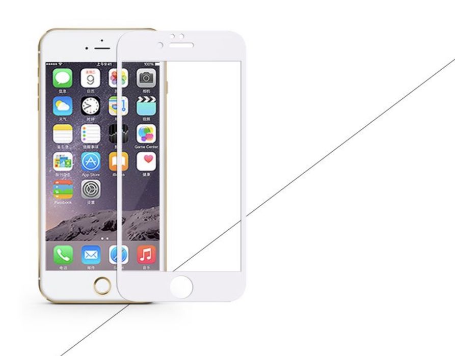Folie Sticla Tempered Glass Curbata Alba/Neagra - Iphone SE 7 8 PLUS