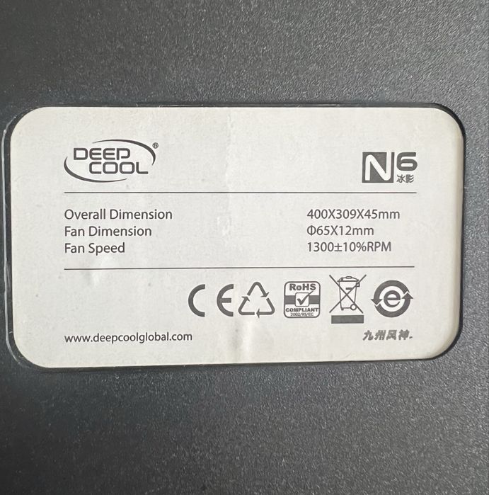 Охлаждающая подставка для ноутбука Deepcool N6 Black.