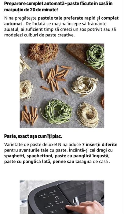 Vând mașină electrică pentru paste cu cântar integrat Springlane Nina