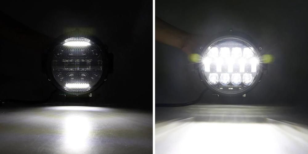 Led халоген interlook 60w кръгъл 2в1 drl + прожектор lh60w 1брой