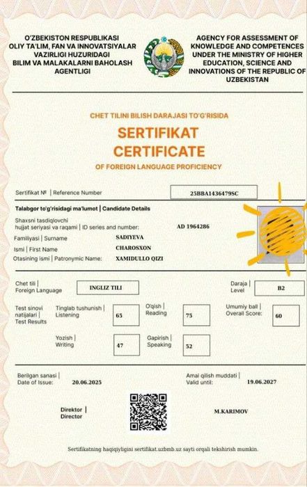 Online/offline individual ingliz tili(IELTS, Multilevel CEFR) kurslari