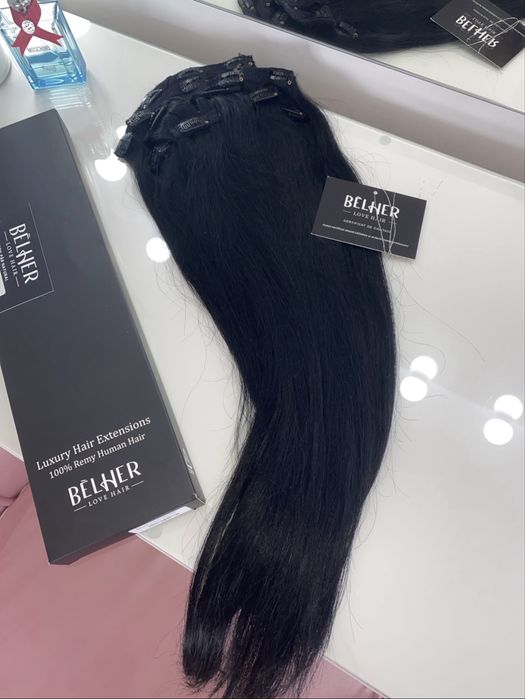 Extensii Clip on VIP, 55 cm, negru intens, Belher