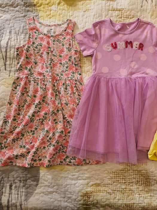 Летни и пролетни дрешки за момиченце размер 110- 116, без забележки