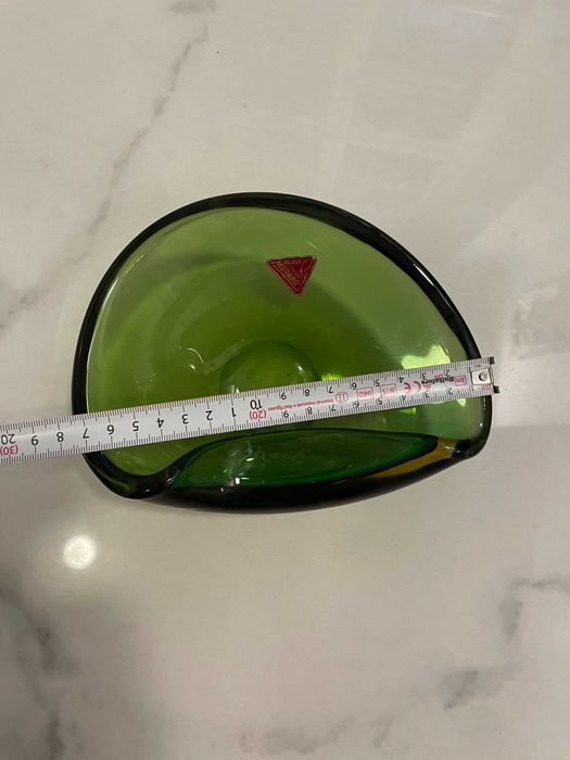 superb vas bol Murano Somersso anii 1950 verde pt depozitare bijuterii