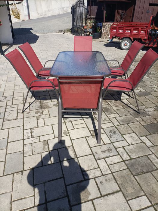 Masă terasă cu 6 scaune