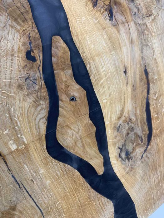 Masă living lemn masiv stejar+rasină-epoxidică handmade,model unicat