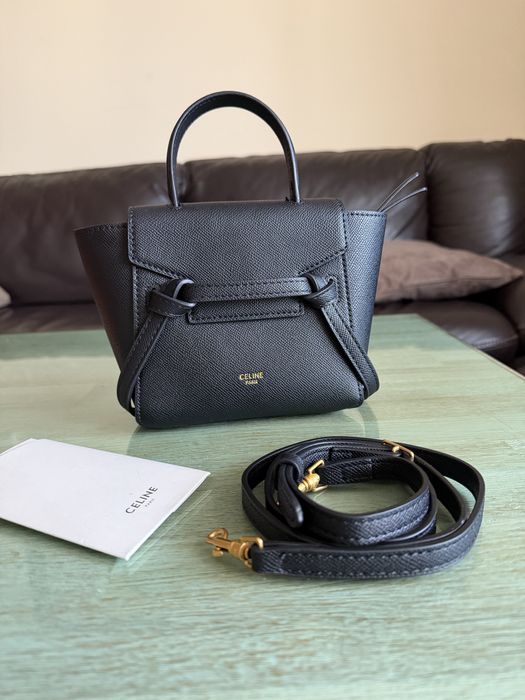 Celine кожена черна чанта