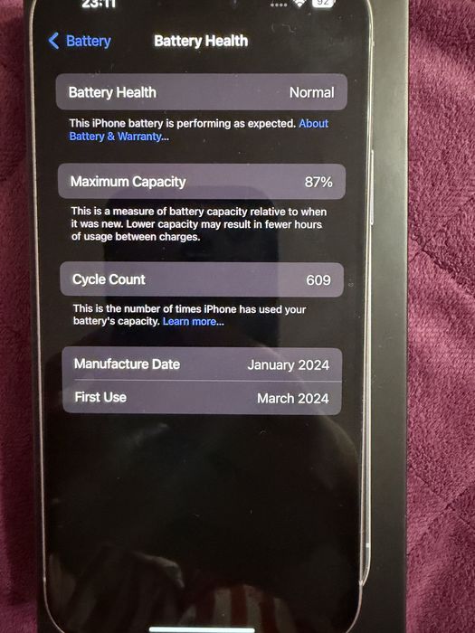 Iphone 15 pro white titanium 256GB