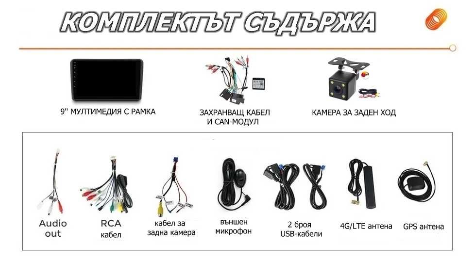 Audi A3 03/12 9” 2-DIN с Android’14, 4G/LTE, WiFi, 4/64GB, 8-core CPU