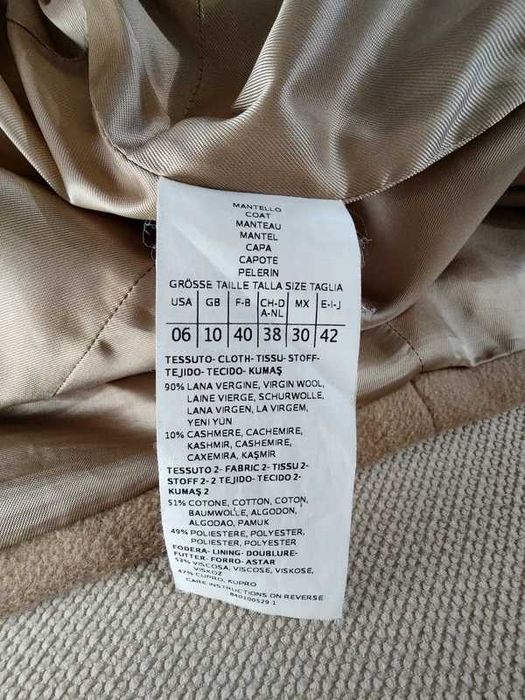 Max & Co Palton din lana si casmir nr.38 camel