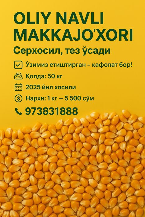 MAKKАJO‘XORI doni sotiladi