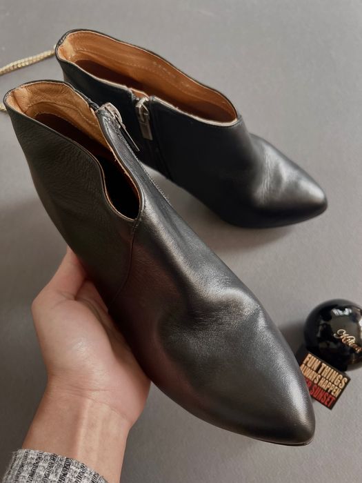 Есени боти на ток ,естествена кожа