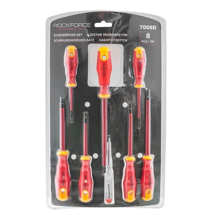 Изолирани електричарски отверки 8части RockForce VDE