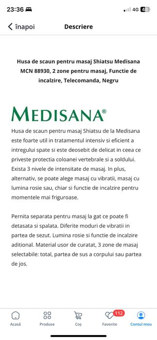 Vand husa masaj shiatsu Medisana