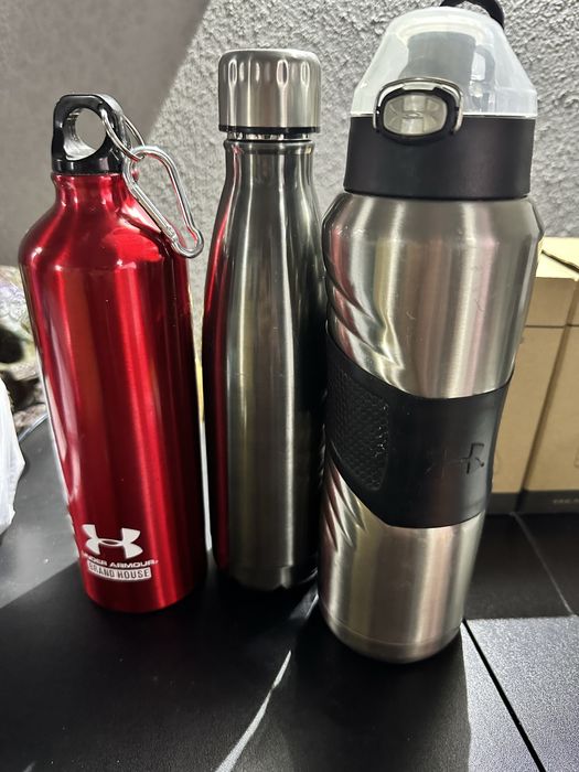 3x sticle de apa metalice pentru sala sau drumetii under armour 2