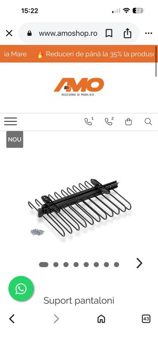 Suport pantaloni ptr sifonier