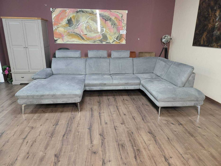 Сив П-образен ъглов диван от плат Dieter Knoll Arzona