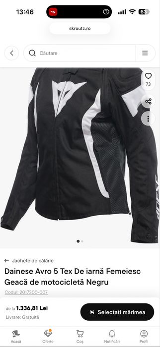 Geaca dama Dainese AVRO 5 TEX noua
