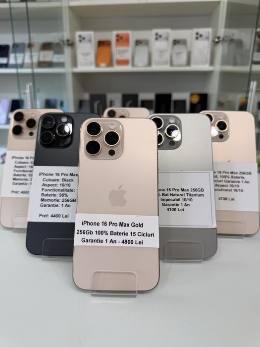 iPhone 16 Pro Max(Gold/Black/Natural)-256GB, Garantie 1 An