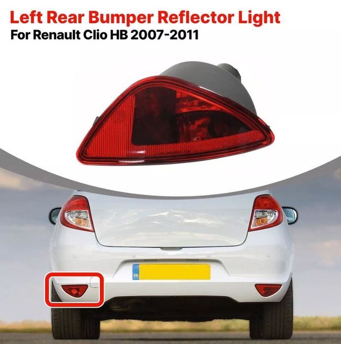 Заден ляв халоген за мъгла, Renault, Clio III 3, Хечбек, Без фасунга