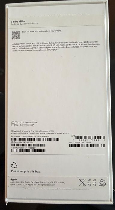 Vând iPhone 16 Pro 
128 GB
White Titanium
Neverlock 
Sănătate baterie