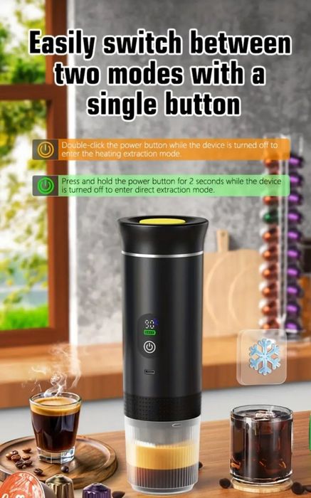 Налична Нова Преносима кафемашина KF-JN - 05 72Wс LED дисплей 

каф