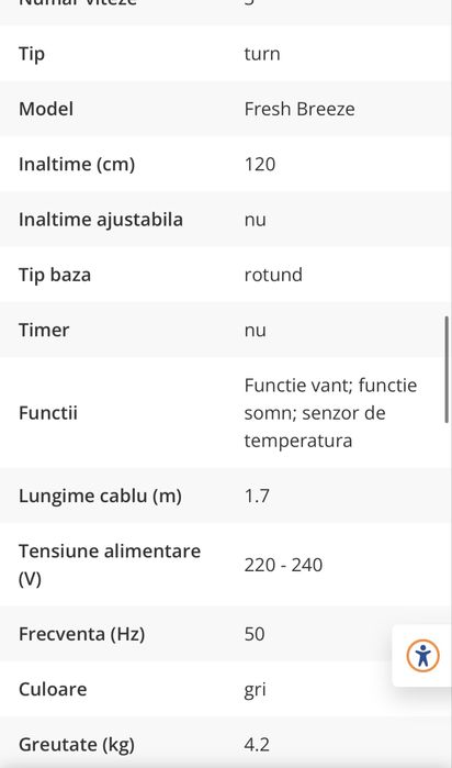 Ventilator turn Trisa Fresh Breeze 45W