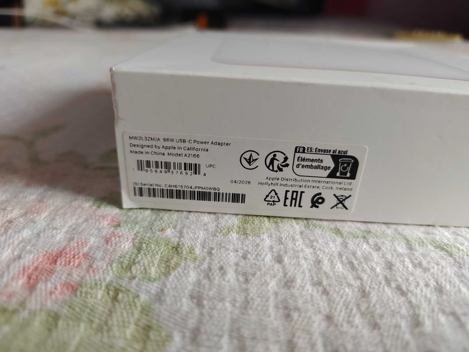 Incarcator Apple USB-C Power Adapter - 96W, Fast Charge, alb, MW2L3ZM/A transport gratuit