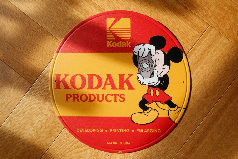 Reclama metalica tabla Kodak Products, foarte rara, 30 cm