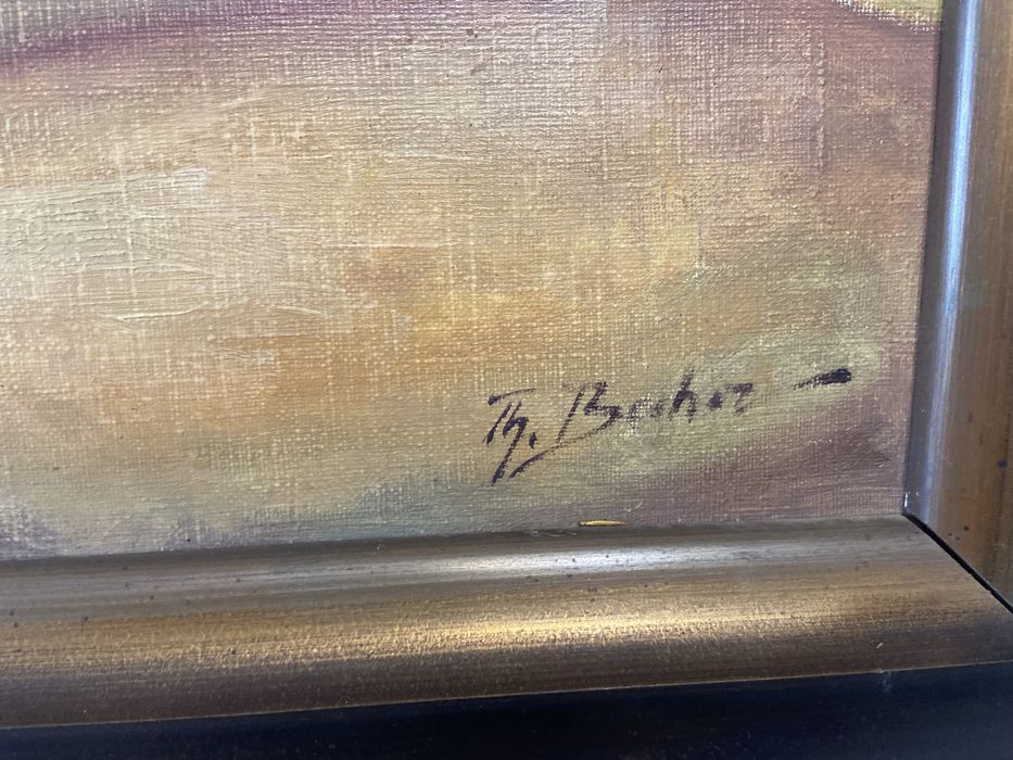 Tablou - ulei pe panza ,80/ 65 cm int .